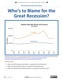 Who's to Blame for the Great Recession?