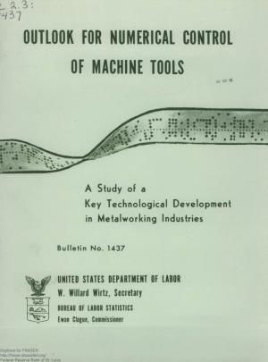 Outlook for Numerical Control of Machine Tools 28 ’65