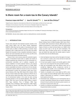 Is There Room for a Room‐Tax in the Canary Islands?