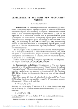Developability and Some New Regularity Axioms