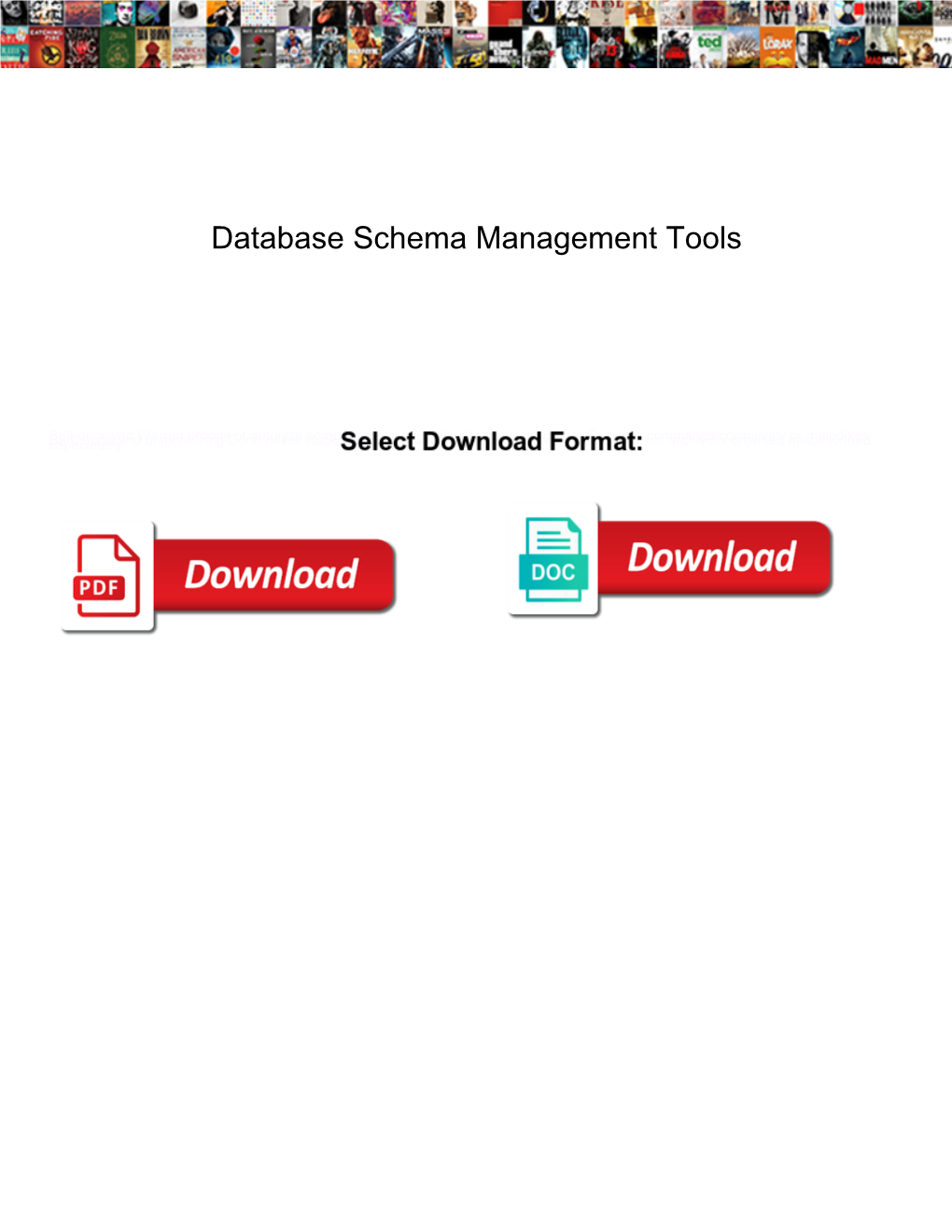 Database Schema Management Tools
