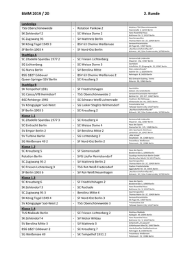 BMM 2019 / 20 2. Runde