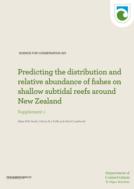 Predicting the Distribution and Relative Abundance of Fishes on Shallow Subtidal Reefs Around New Zealand Supplement 1
