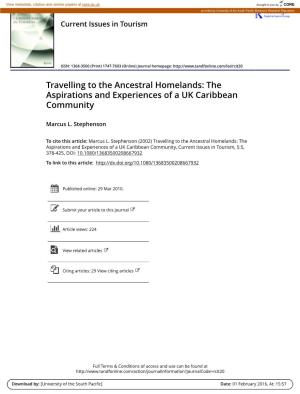 Travelling to the Ancestral Homelands: the Aspirations and Experiences of a UK Caribbean Community
