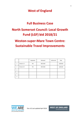 West of England Full Business Case North Somerset Council: Local