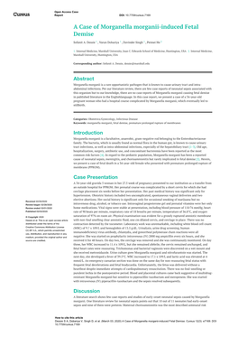 A Case of Morganella Morganii-Induced Fetal Demise