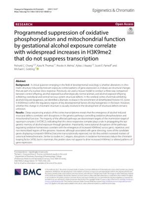 Programmed Suppression of Oxidative Phosphorylation and Mitochondrial
