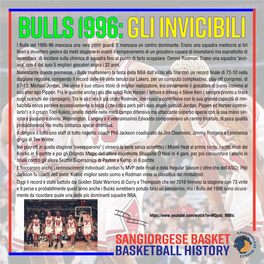 Bulls 1996: Gli Invicibili I Bulls Del 1995-96 Mancava Una Vera Point Guard