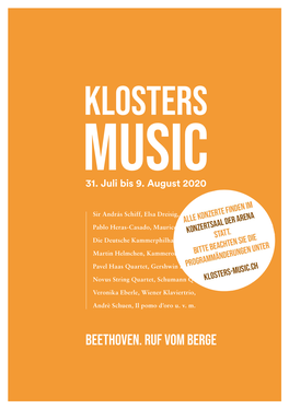 Programmbroschüre Klosters Music