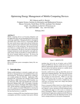 Optimising Energy Management of Mobile Computing Devices