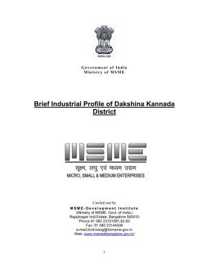 Brief Industrial Profile of Dakshina Kannada District