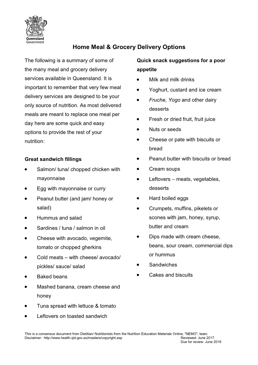 Home Meal & Grocery Delivery Options