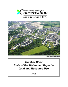 Humber River State of the Watershed Report – Land and Resource Use