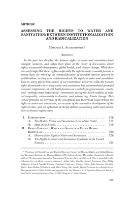 Assessing the Rights to Water and Sanitation: Between Institutionalization and Radicalization