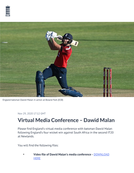 Dawid Malan in Action at Boland Park (ECB)