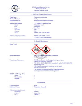 Material Safety Data Sheet