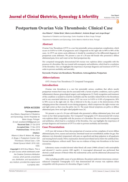 Postpartum Ovarian Vein Thrombosis: Clinical Case