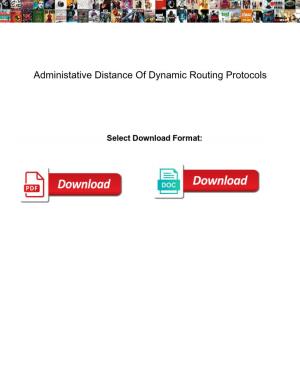 Administative Distance of Dynamic Routing Protocols