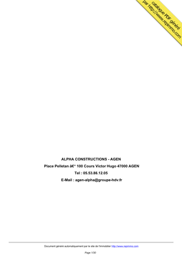 Catalogue Immobilier De ALPHA CONSTRUCTIONS