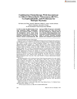 Combination Chemotherapy with Intermittent 1-3-Bis(2-Chloroethyl)1-Nitrosourea (BCNU), Cyclophosphamide, and Prednisone for Multiple Myeloma