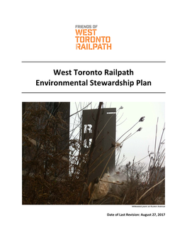 West Toronto Railpath Environmental Stewardship Plan