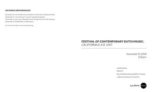 Festival of Contemporary Dutch Music: California E.A.R