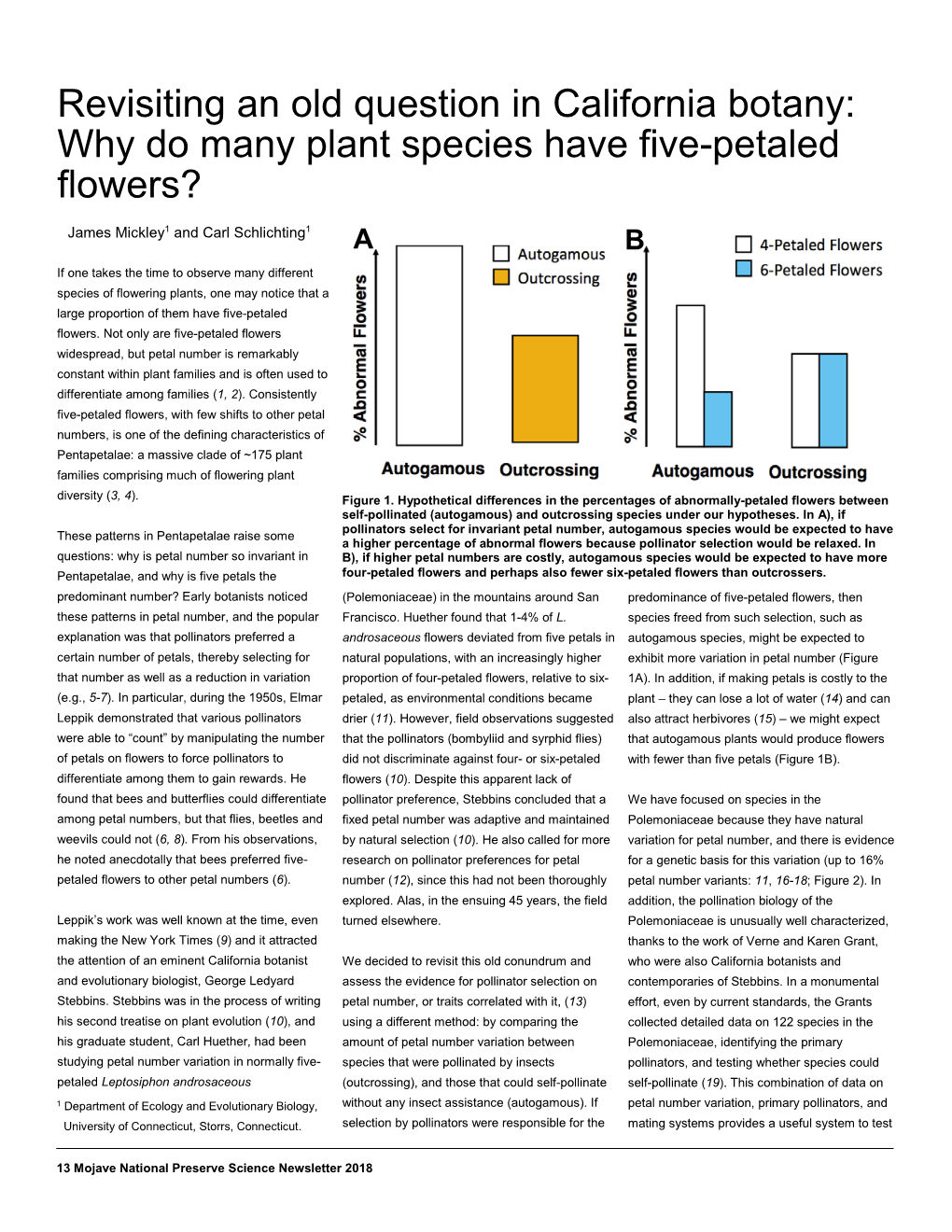 Revisiting an Old Question in California Botany: Why Do Many Plant Species Have Five-Petaled Flowers?