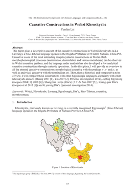 Causative Constructions in Wobzi Khroskyabs Yunfan Lai