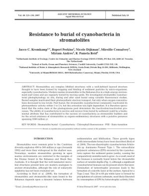 Resistance to Burial of Cyanobacteria in Stromatolites