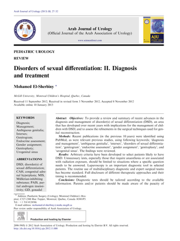 Disorders of Sexual Differentiation: II. Diagnosis and Treatment