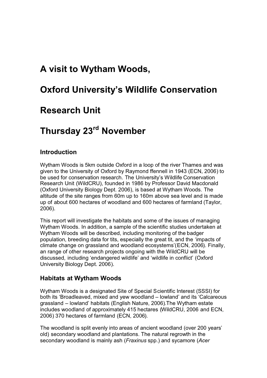 A Visit to Wytham Woods, Oxford University's Wildlife Conservation