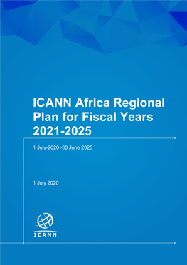 ICANN Africa Regional Plan for Fiscal Years 2021-2025