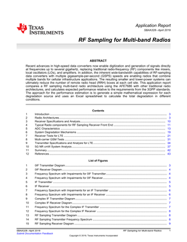 RF Sampling for Multi-Band Radios