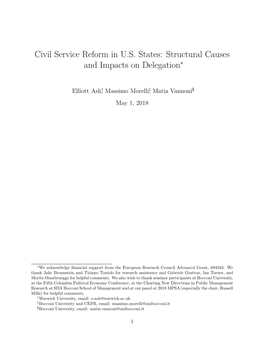 Civil Service Reform in US States