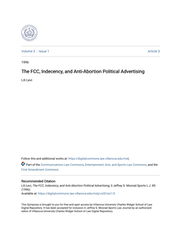The FCC, Indecency, and Anti-Abortion Political Advertising