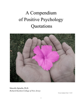 A Compendium of Positive Psychology Quotations