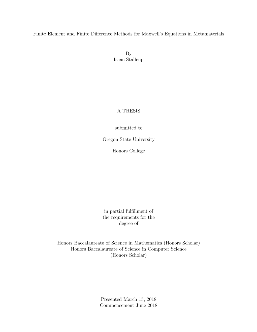 dissertation thesis finite element method