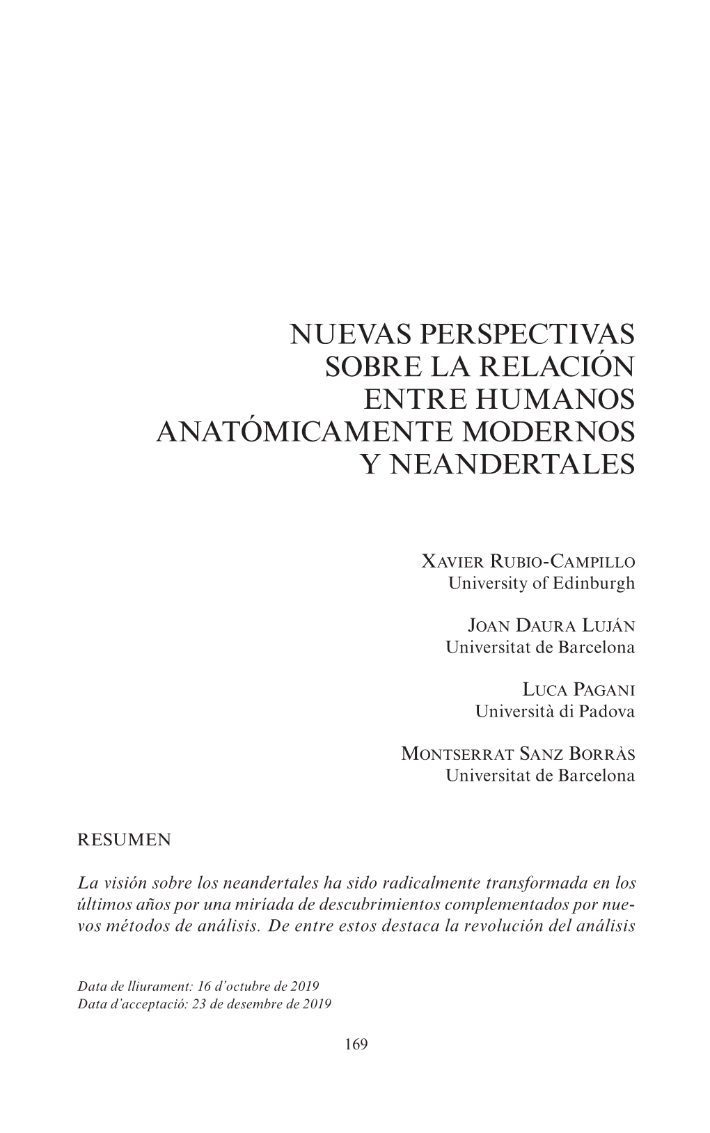 Nuevas Perspectivas Sobre La Relación Entre Humanos Anatómicamente Modernos Y Neandertales