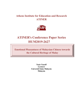 ATINER's Conference Paper Series HUM2019-2627