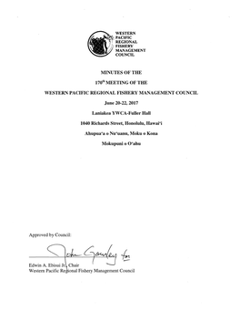 170Th Council Meeting Minutes