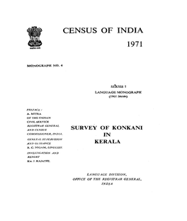 Language Monograph, Survey of Konkani in Kerala, Series-1