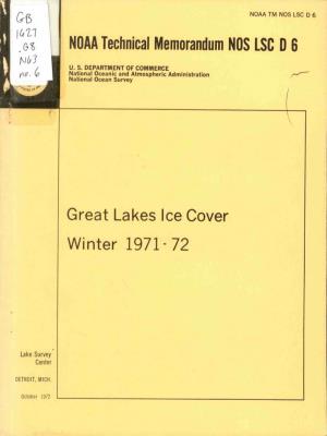NOAA Technical Memorandum NOS LSC D 6 Great Lakes Ice Cover Winter 1971-72
