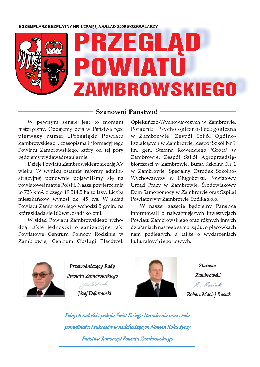 Przegląd Powiatu Zambrowskiego Nr 1​ 2016