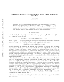 Arxiv:1812.04326V2 [Math.KT] 25 Jun 2019 Xeddt H Aeo Stoi Ak1