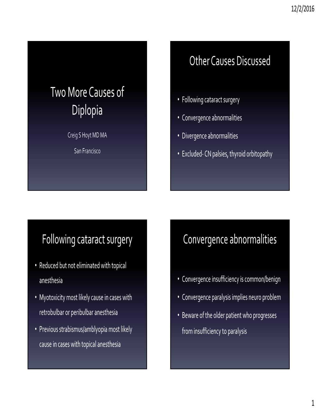 Two More Causes of Diplopia