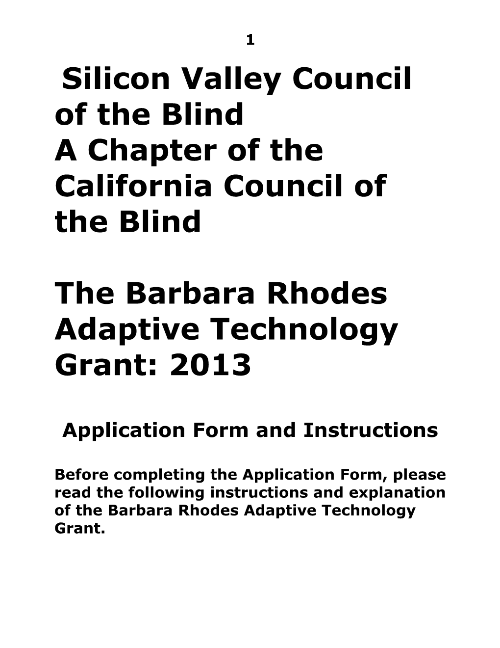 Silicon Valley Council of the Blind