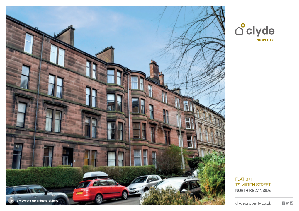 Flat 3/1 131 Wilton Street North Kelvinside Clydeproperty.Co.Uk