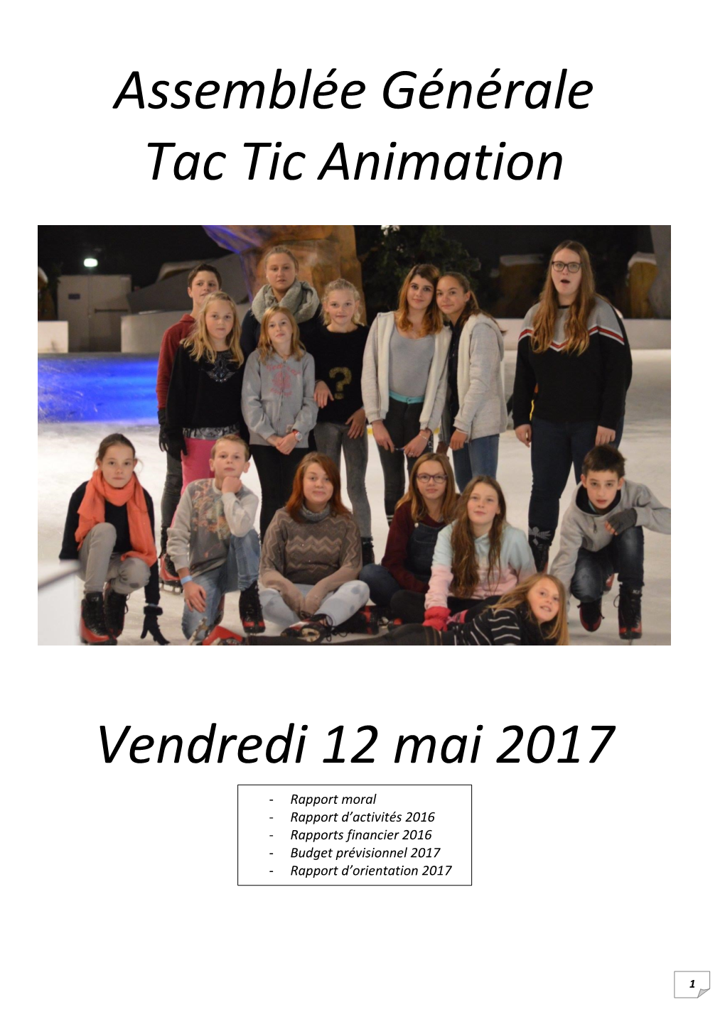 Assemblée Générale Tac Tic Animation