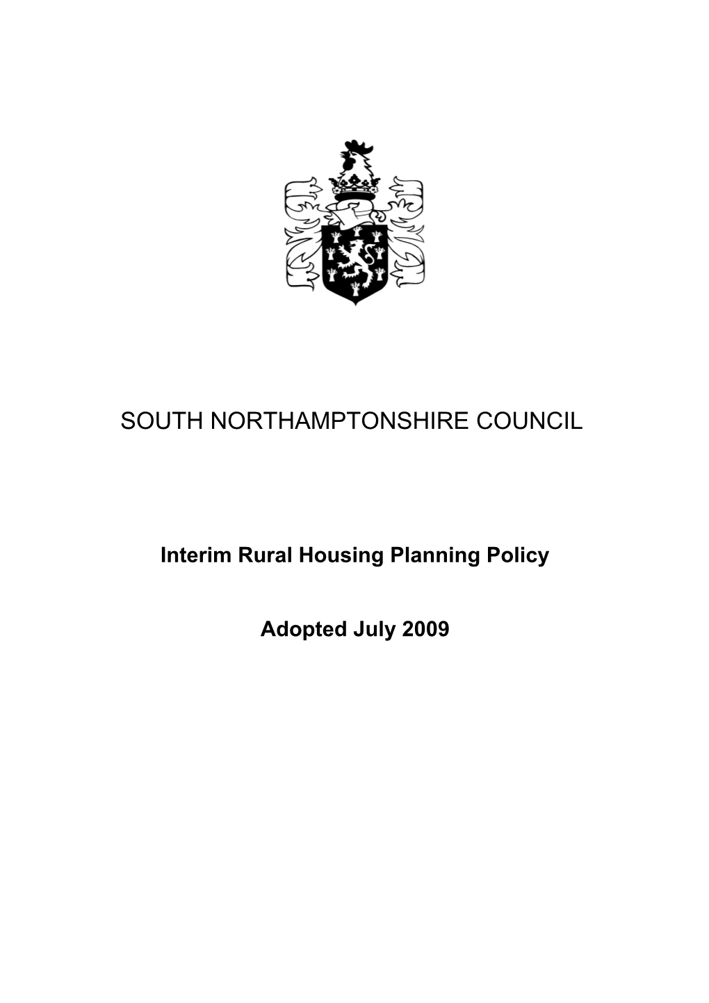 Interim Rural Housing Planning Policy