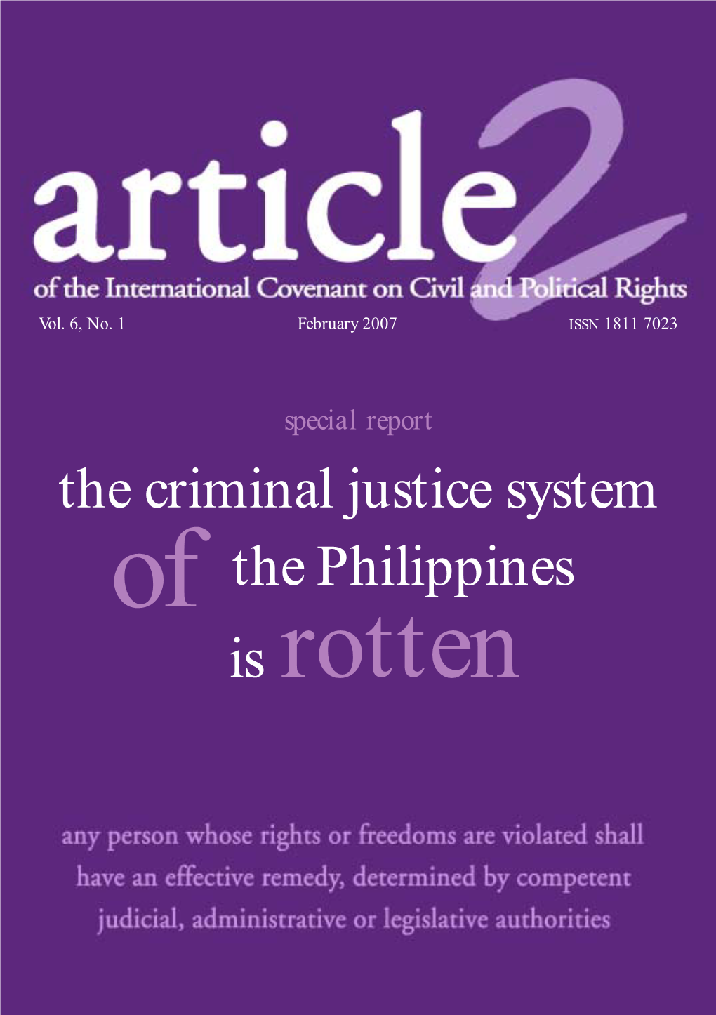 Of the Philippines the Criminal Justice System Is